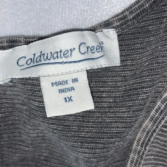 Coldwater creek vintage Embroidered Sleeveless maxi Dress gray charcoal 1x - Picture 5 of 6